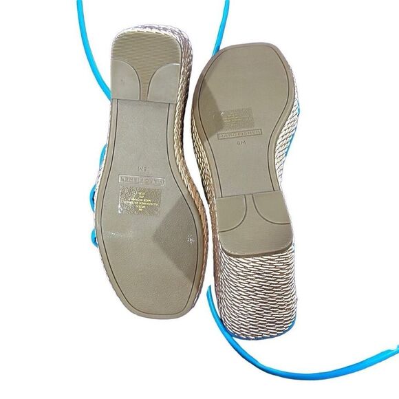 NWOT Marc Fisher Zeki platform wedge espadrilles with ankle wraps - Picture 9 of 9